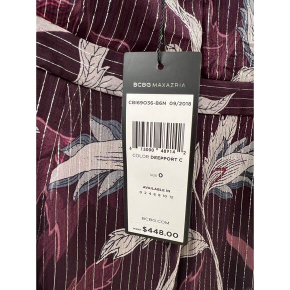 NWT BCBG MAXAZRIA Trailing Foliage One-Shoulder Gown size 0 - Picture 7 of 7